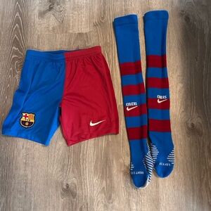 Nike  Barcelona Red and Blue Athletic Socks Matching Set